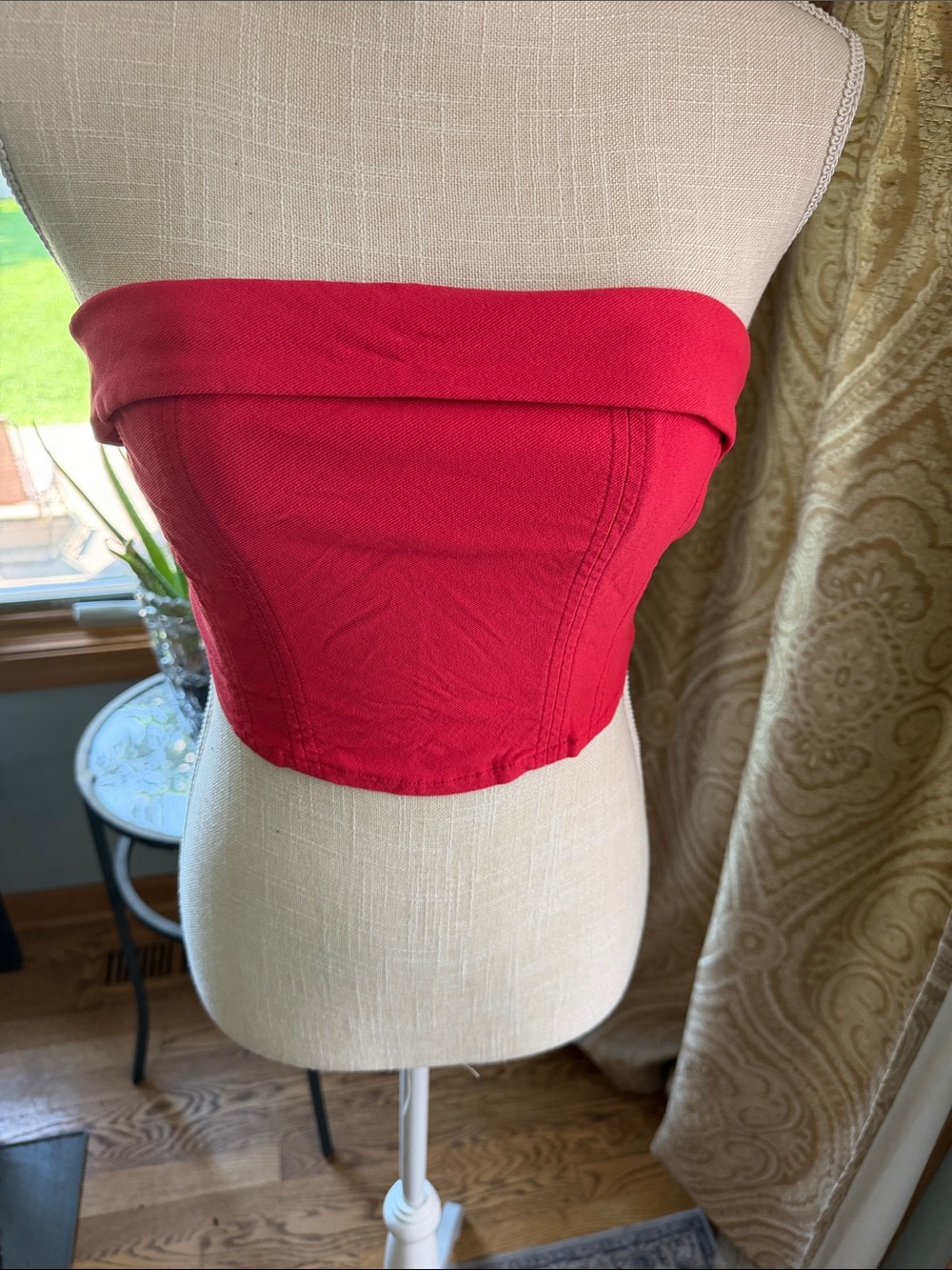 Wild fable Red Strapless Bandeau Crop Top